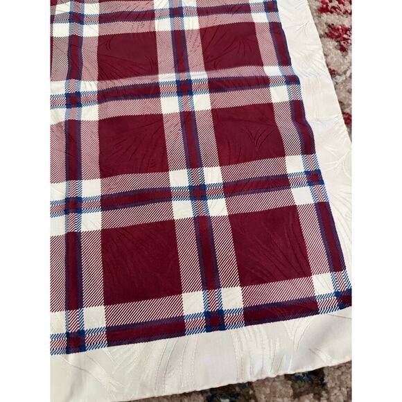 Vintage Polo by Ralph Lauren Blue & Red Plaid 100% Silk Square Scarf Set of 2 - Picture 11 of 11